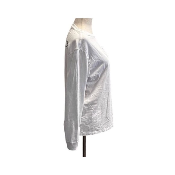 Vineyard Vines White Blue Long Sleeve Pocket Crew Tee Large 100% Cotton Womens - Picture 7 of 8